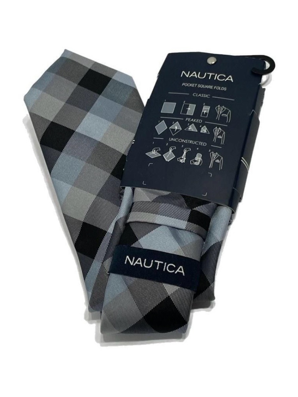 Nautica Gray & Blue Plaid Men's Tie